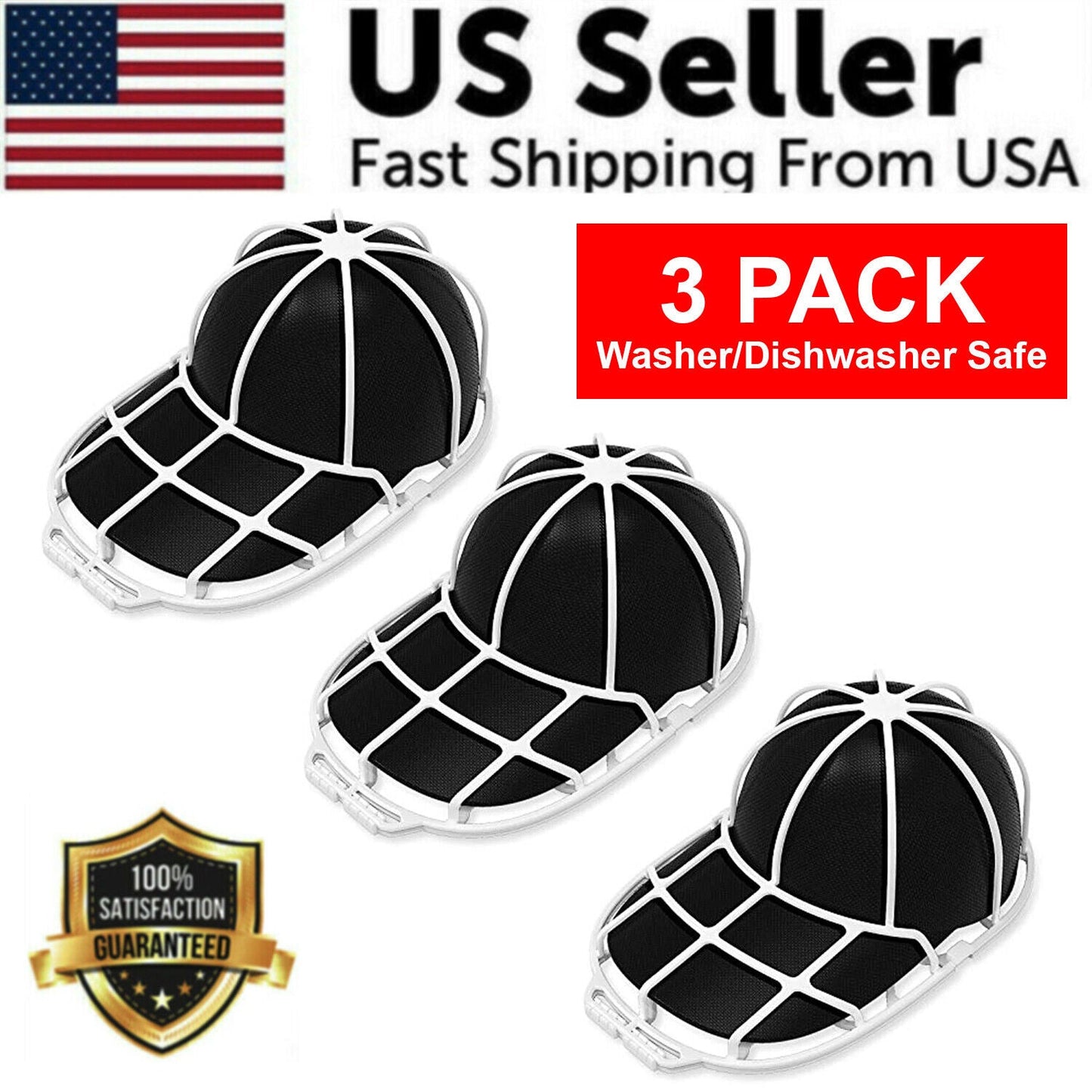 3 Pack Hat Washer Baseball Cap Cleaner Machine Washing Cage Holder